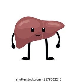 Funny Human Liver On White Background Stock Vector (Royalty Free ...