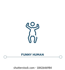 funny human outline vector icon. simple element illustration. funny human outline icon from editable feelings concept. can be used for web and mobile
