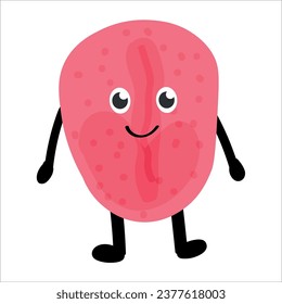 Funny human tongue on white background