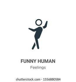 Funny human vector icon on white background. Flat vector funny human icon symbol sign from modern feelings collection for mobile concept and web apps design.