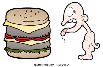 Funny hungry boy
