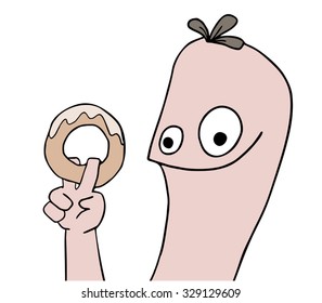 funny hungy character