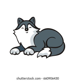 Funny husky dog. Vector illustration in cartoon style.