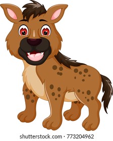 funny hyena cartoon posing with smiling