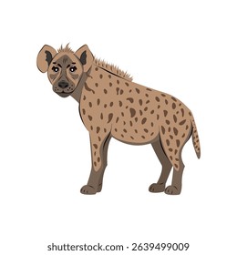 Funny hyena isolated. Children cute animal vector illustration. African wildlife.