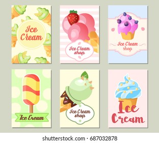 Funny Ice Cream Background. Vector Illustration
