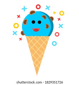 diseño plano de helado divertido.