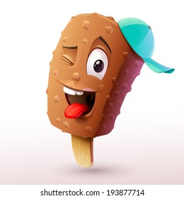 funny ice cream illustration