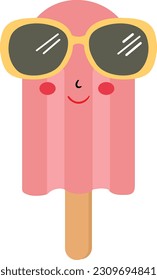 Funny ice cream with sunglasses

