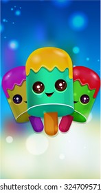 Funny Ice Creams Background