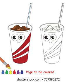 Funny Ice Drink to be colored, the coloring book for preschool kids with easy educational gaming level.