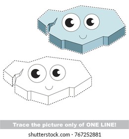 Funny Ice Floe to be traced only of one line, the tracing educational game to preschool kids with easy game level, the colorful and colorless version.