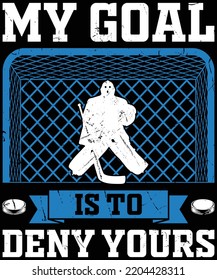  Funny Ice Hockey Goalie Design Kids Men Women Hockey Player T-shirt Design.