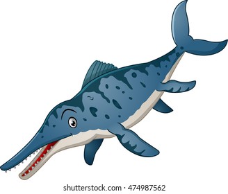 Funny Ichthyosaurus cartoon