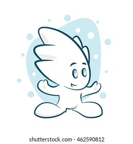 Funny Icicle Character Vector Illustration