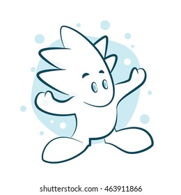 Funny Icicle Character Vector Illustration