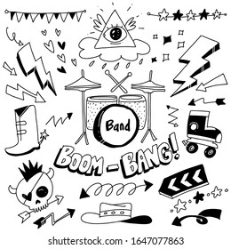 fondo blanco del doodle de icono divertido