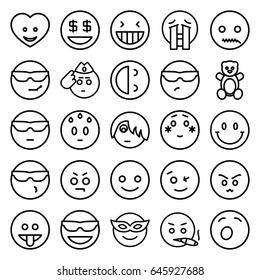 Cartoon Fanny Faces Different Emotions Emoji Stock Vector (Royalty Free ...