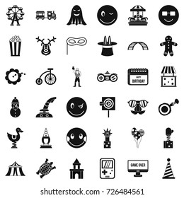 Funny icons set. Simple style of 36 funny vector icons for web isolated on white background