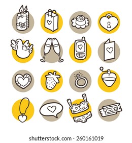 funny icons. vector doodle collection of hand drawn icons