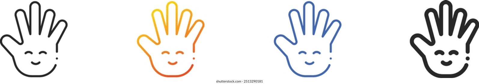 funny icon.Thin Linear, Gradient, Blue Stroke and bold Style Design Isolated On White Background