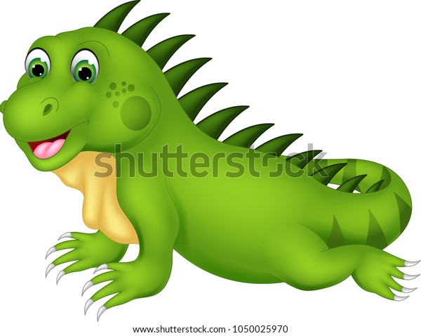 Funny Iguana Cartoon Posing Laughing Stock Vector (Royalty Free ...