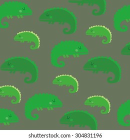 funny iguana cartoon vector card