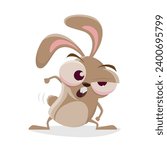 funny illustration of an angry cartoon rabbit