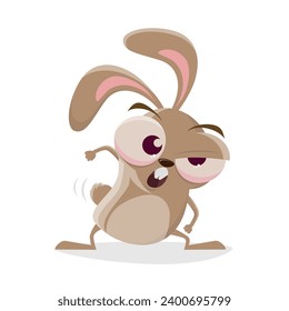 funny illustration of an angry cartoon rabbit