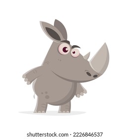 funny illustration of an angry cartoon rhino