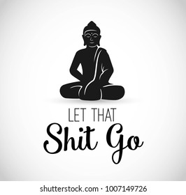 Funny Illustration with Buddha meditating vector