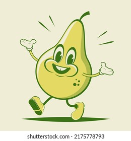 funny illustration of a cartoon pear