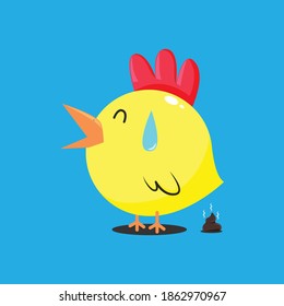 funny illustration of chicken, cute chicken vector