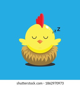 funny illustration of chicken, cute chicken vector