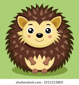 A funny illustration of a cute hedgehog, perfect for children's designs and cartoon-themed projects