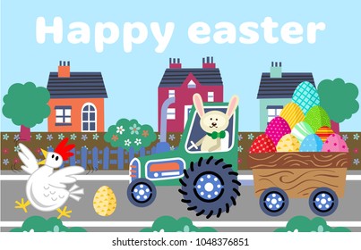 Funny illustration for easter. Ideal for greeting cards, wallpapers, gift paper, cobwebs, textiles, backgrounds