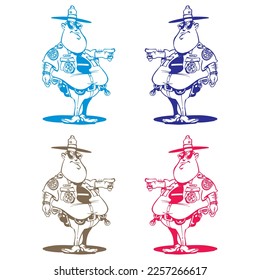 Graciosa Ilustración De La Ilustración Del Vector De Policías Gordos