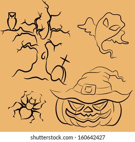 Funny illustration for Halloween holiday.  Vector