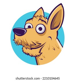 funny illustration of a happy cartoon dog