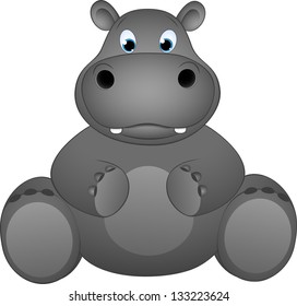 funny illustration of a hippopotamus