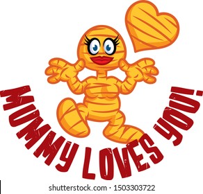 Funny illustration of mothers love. For T-shirt, mug, sticker, or any other commercial material.