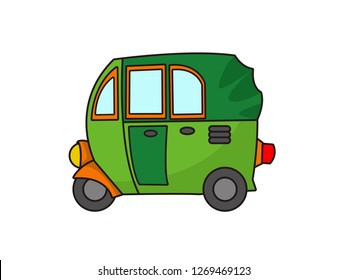 funny illustration of a vector of cartoon bajaj cars