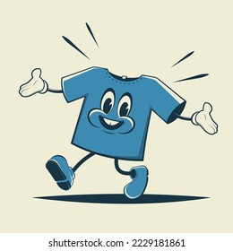 funny illustration of a walking shirt