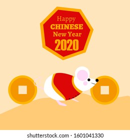 Funny illustrations of mice looking for the golden kois of Chinese New Year specials