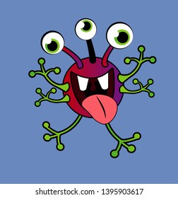 Funny illustrations of space aliens, for children.