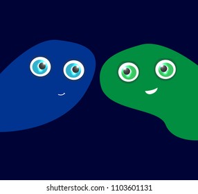 A funny image of the characters. Vector funny characters.