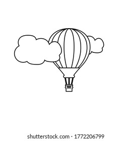 Funny image of a hot air balloon. Funny image for children.