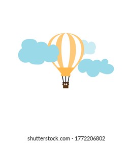Funny image of a hot air balloon. Funny image for children.