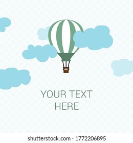 Imagen divertida de un globo de aire caliente. Imagen divertida para los niños.