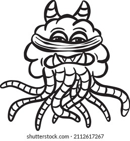 Funny Imaginary Monster Mascot Cartoon Character 